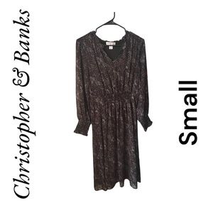 Christopher & Banks Flowing Dress - dark print - small